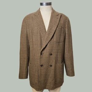 Phineas Cole Houndstooth Blazer jacket Wool Double breasted Made in Italy. 44L